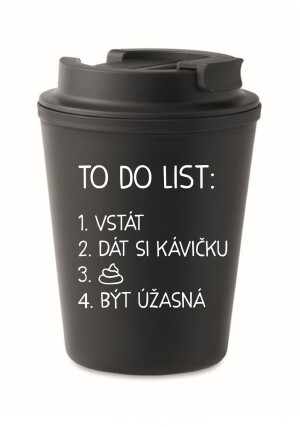 Product detail of TO DO LIST:  BÝT ÚŽASNÁ - černý termohrnek 300 ml