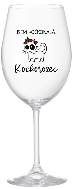 Product detail of JSEM KOČKONALÁ. KOČKOROŽEC - čirá sklenice na víno 350 ml