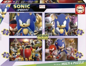 Product detail of Puzzle svítící Sonic Prime 4v1 (50,80,100,150 dílků)