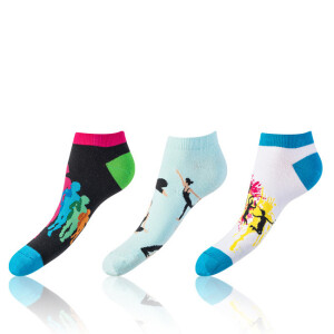 Product detail of Zábavné nízké crazy ponožky unisex v setu 3 páry CRAZY IN-SHOE SOCKS 3x - BELLINDA - modrá 35 - 38