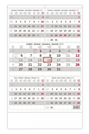Product detail of Kalendář nástěnný 2025 - Pětiměsíční šedý
