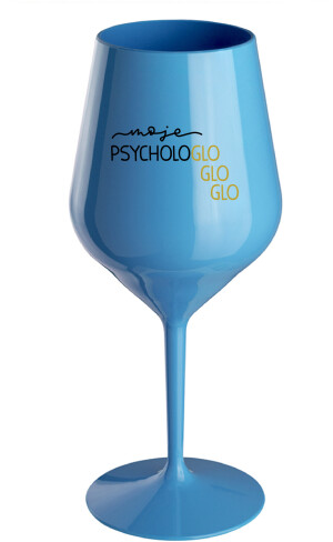 Product detail of MOJE PSYCHOLOGLOGLOGLO - modrá nerozbitná sklenice na víno 470 ml