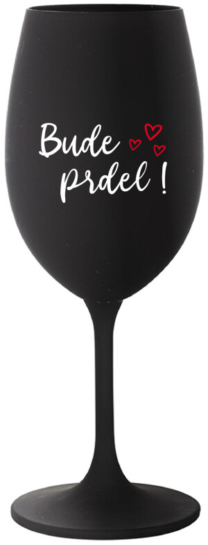Product detail of BUDE PRDEL! - černá sklenice na víno 350 ml