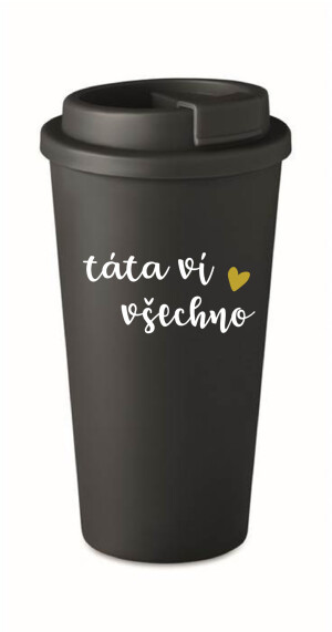 Product detail of TÁTA VÍ VŠECHNO - černý termohrnek 475 ml