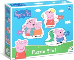 Product detail of Puzzle Prasátko Peppa: Rodina 3v1 (2,3,4 dílků)