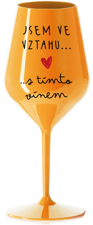 Product detail of JSEM VE VZTAHU S TÍMTO VÍNEM - oranžová nerozbitná sklenice na víno 470 ml