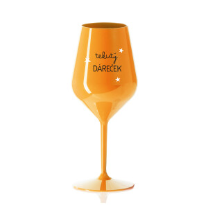 Product detail of TEKUTÝ DÁREČEK - oranžová nerozbitná sklenice na víno 470 ml