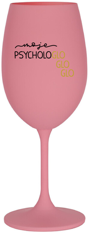 Product detail of MOJE PSYCHOLOGLOGLOGLO - růžová sklenice na víno 350 ml
