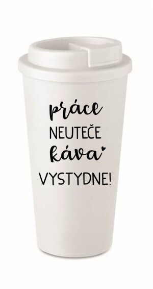 Product detail of PRÁCE NEUTEČE, KÁVA VYSTYDNE! - bílý termohrnek 475 ml