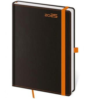 Product detail of Diář 2025 denní A5 Black Orange s poutkem na propisku