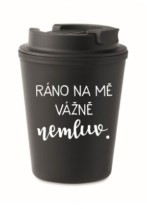 Product detail of RÁNO NA MĚ VÁŽNĚ NEMLUV. - černý termohrnek 300 ml