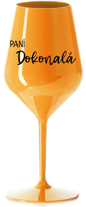 Product detail of PANÍ DOKONALÁ - oranžová nerozbitná sklenice na víno 470 ml