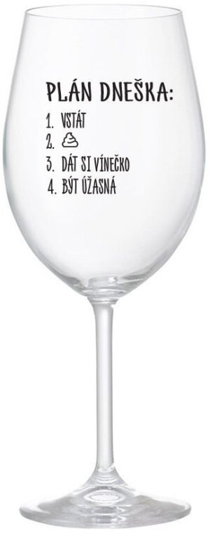 Product detail of PLÁN DNEŠKA - VSTÁT - čirá sklenice na víno 350 ml