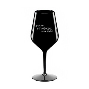 Product detail of PROTOŽE BÝT PRŮVODCE NENÍ PRDEL - černá nerozbitná sklenice na víno 470 ml