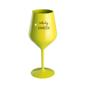 Product detail of TEKUTÝ DÁREČEK - žlutá nerozbitná sklenice na víno 470 ml