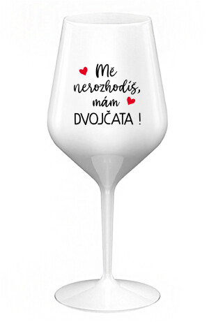 Product detail of MĚ NEROZHODÍŠ, MÁM DVOJČATA! - bílá nerozbitná sklenice na víno 470 ml