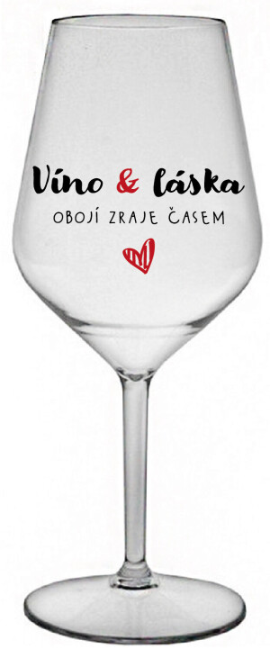 Product detail of VÍNO A LÁSKA: OBOJÍ ZRAJE ČASEM - čirá nerozbitná sklenice na víno 470 ml