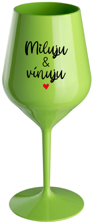Product detail of MILUJU & VÍNUJU - zelená nerozbitná sklenice na víno 470 ml