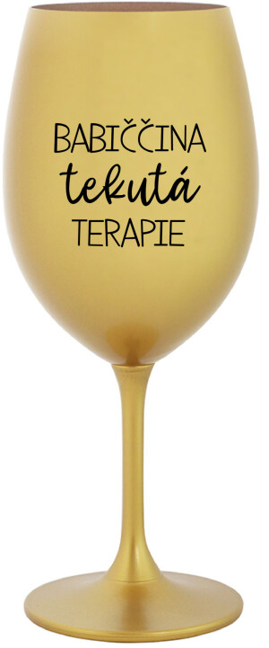 Product detail of BABIČČINA TEKUTÁ TERAPIE - zlatá sklenice na víno 350 ml