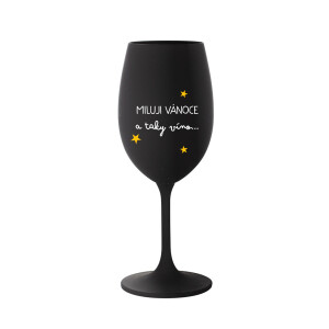 Product detail of MILUJI VÁNOCE A TAKY VÍNO - černá sklenice na víno 350 ml