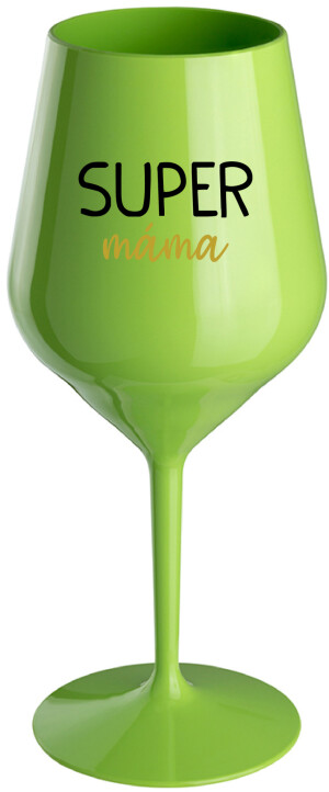 Product detail of SUPER MÁMA - zelená nerozbitná sklenice na víno 470 ml