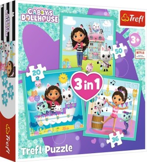 Product detail of Puzzle Gábinin kouzelný domek: Gábinčiny činnosti 3v1 (20,36,50 dílků)