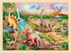 Product detail of Dřevěné puzzle Dinosauří stezka 96 dílků