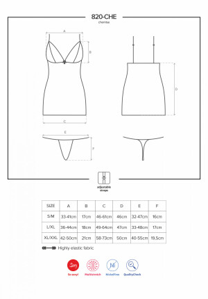 Product detail of Košilka 820-CHE chemise - Obsessive černá XXL