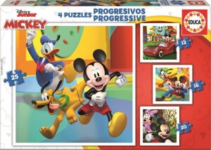 Product detail of Puzzle Mickey a přátelé 4v1 (12,16,20,25 dílků)
