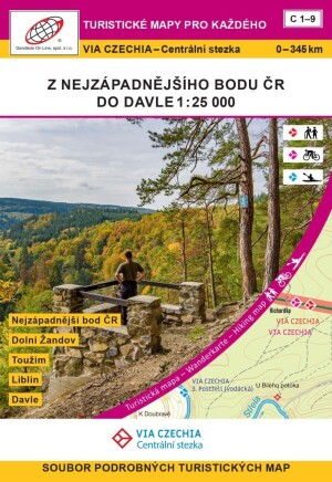 Product detail of VIA CZECHIA – Centrální stezka, box 1, Z nejzápadnějšího bodu ČR do Davle 1:25 000
