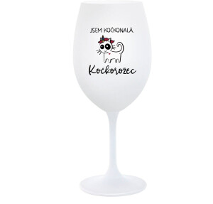 Product detail of JSEM KOČKONALÁ. KOČKOROŽEC - bílá  sklenice na víno 350 ml