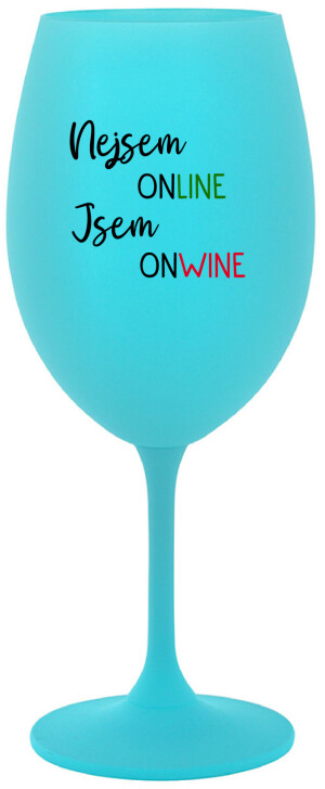 Product detail of NEJSEM ONLINE JSEM ONWINE - tyrkysová sklenice na víno 350 ml