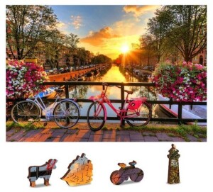 Product detail of Dřevěné puzzle Kola v Amsterdamu 2v1
