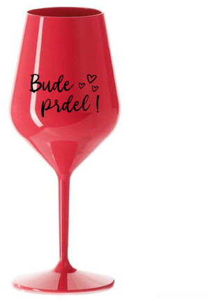 Product detail of BUDE PRDEL! - červená nerozbitná sklenice na víno 470 ml