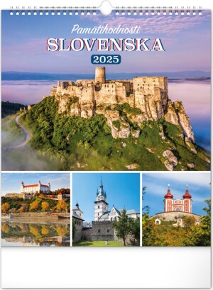 Product detail of NOTIQUE Nástenný kalendár Pamätihodnosti Slovenska 2025, 30 x 34 cm Slovensky
