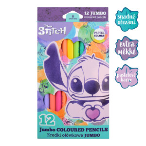 Product detail of Colorino pastelky trojhranné JUMBO Stitch Pastel, 12 pastelových barev
