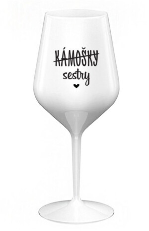 Product detail of KÁMOŠKY - SESTRY - bílá nerozbitná sklenice na víno 470 ml
