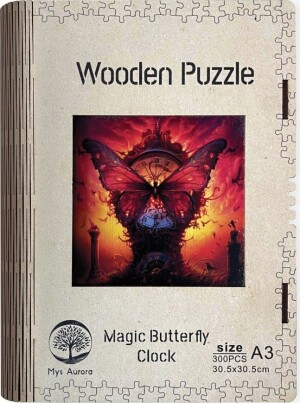 Product detail of Dřevěné puzzle/Magické motýlí hodiny A3 - EPEE