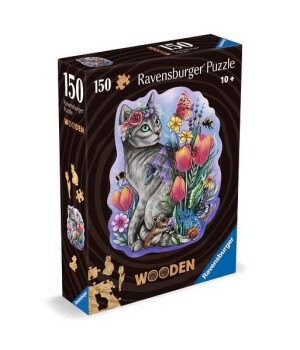Product detail of Dřevěné puzzle Kouzelná kočka 150 dílků