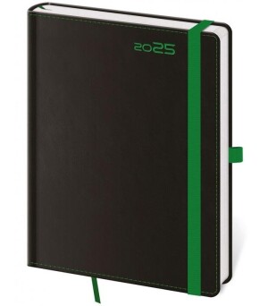Product detail of Diář 2025 Black Green týdenní B6 s poutkem na propisku