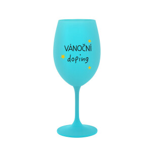 Product detail of VÁNOČNÍ DOPING - tyrkysová sklenice na víno 350 ml