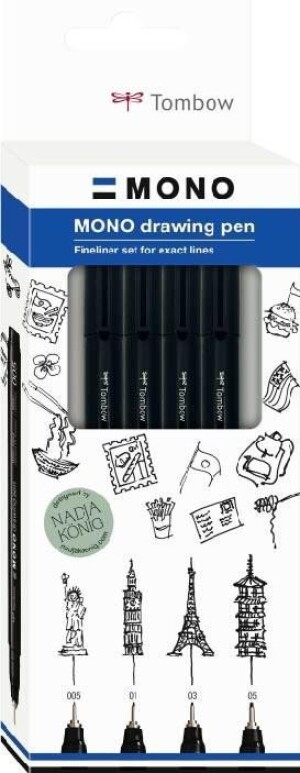 Product detail of Tombow Fineliner MONO drawing pen - sada Bold 4ks