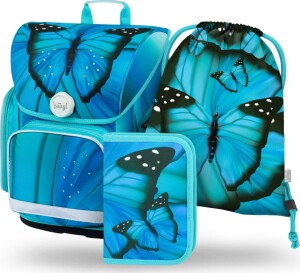 Product detail of BAAGL Set 3 ks Ergo - Buterfly (aktovka, penál, sáček)