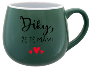 Product detail of DÍKY, ŽE TĚ MÁM! - zelený keramický hrníček 300 ml