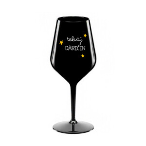 Product detail of TEKUTÝ DÁREČEK - černá nerozbitná sklenice na víno 470 ml