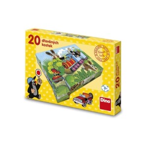 Product detail of Krtek a dopravní prostředky - Dřevěné kostky 20 ks - Dino Park