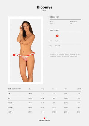 Product detail of Krásná tanga Bloomys thong - Obsessive S/M originál