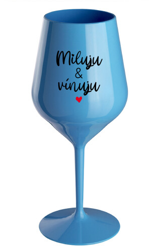 Product detail of MILUJU & VÍNUJU - modrá nerozbitná sklenice na víno 470 ml