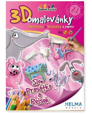 Product detail of 3D omalovánky Slon, prasátko a pejsek