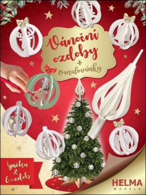 Product detail of 3D Omalovánky Vánoční set Špička a 6 ozdob